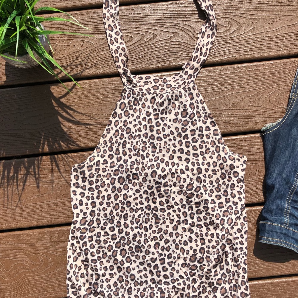 H&M leopard print halter top